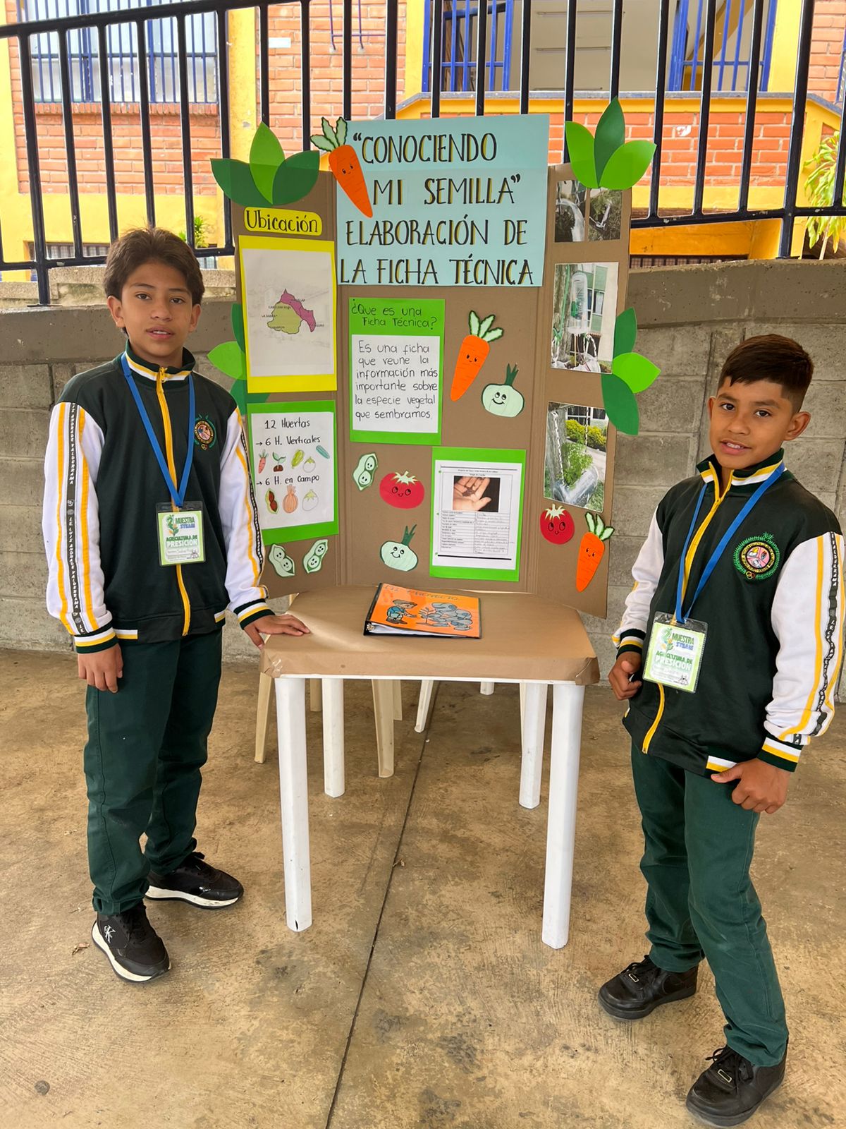 Poster de Ficha Técnica y Mapa de Ubicación de Huertas Escolares